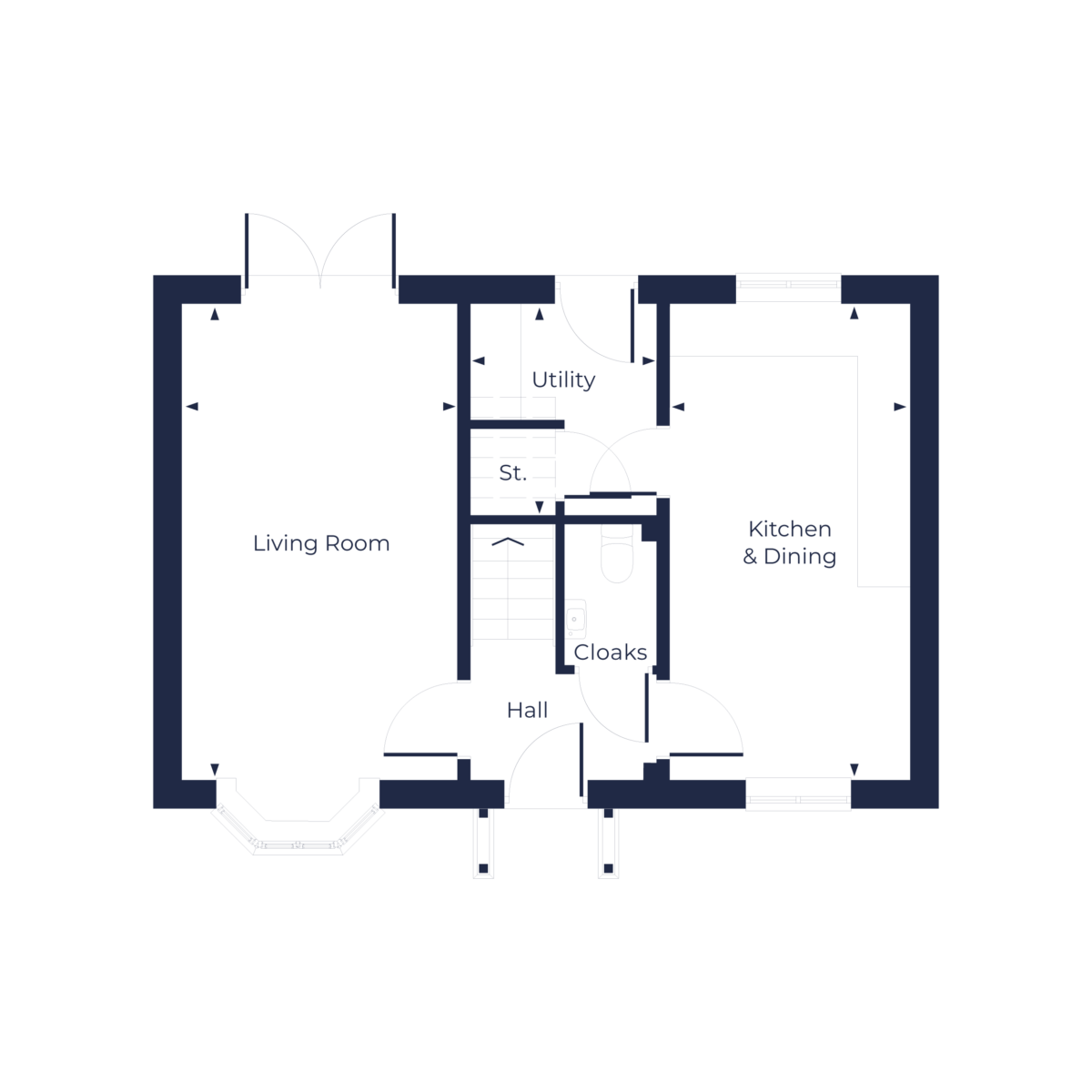 The Burlton floorplan, ground floor, Guinevere Park | Fletcher Homes