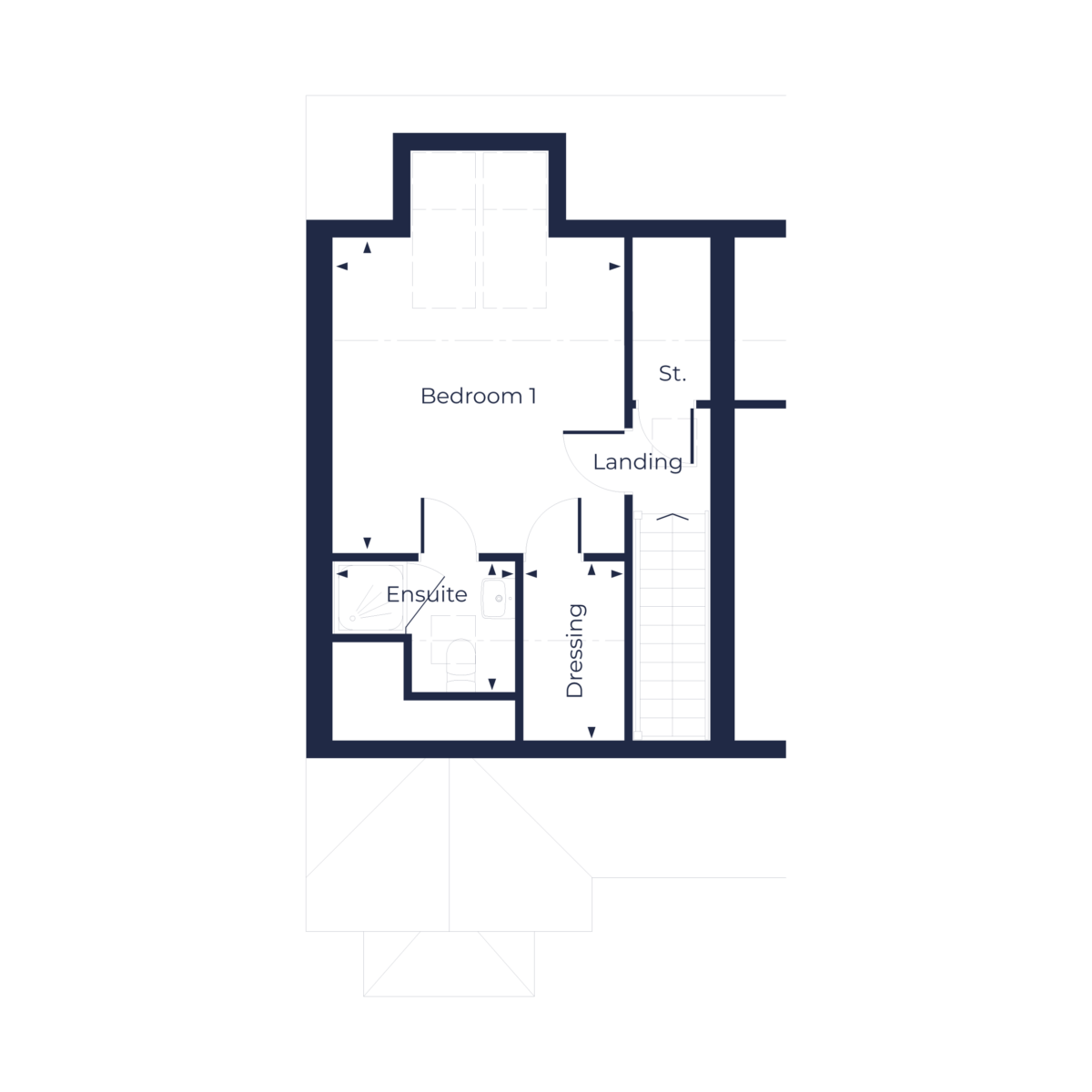 The Hindford floorplan, second floor, Guinevere Park | Fletcher Homes