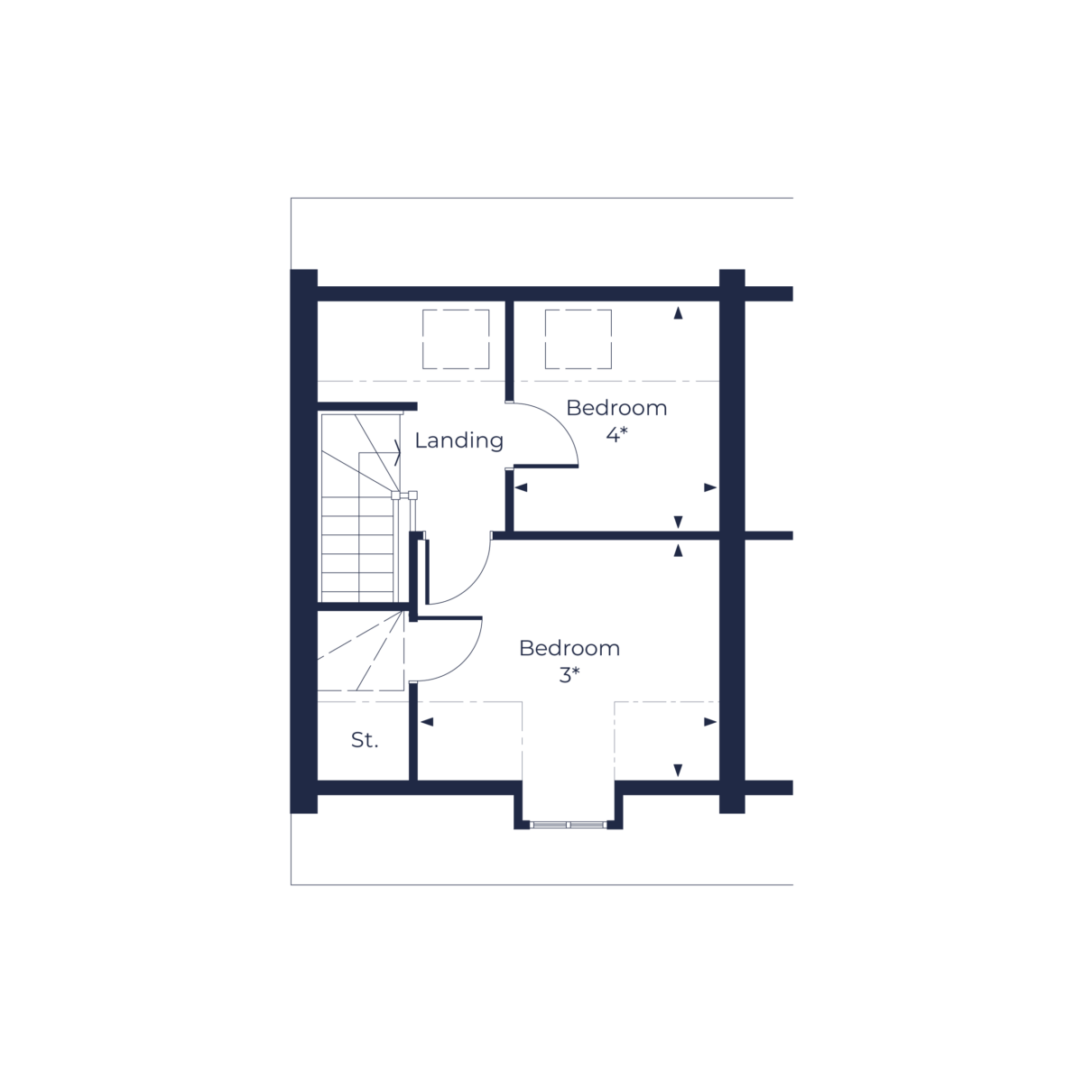 The Preston floorplan, second floor, Guinevere Park | Fletcher Homes